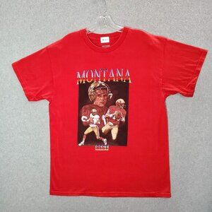 San Francisco 49ers Men Shirt Large Red Joe‎ Montana Breezy Excursion BEST Tee